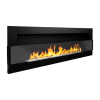 Biokominek wiszący z szybą 1200x400 czarny strukturalny mat