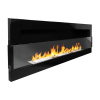 Biokominek wiszący z szybą 1200x400 czarny połysk