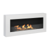 Biokominek wiszący box z szybą 900x400 biały strukturalny mat