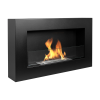 Biokominek wiszący 650x400 box z szybą czarny strukturalny mat