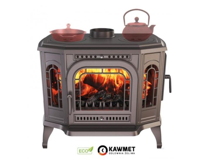 Piec wolnostojący KAWMET P7 (10,5 kW) CookTop PB ECO